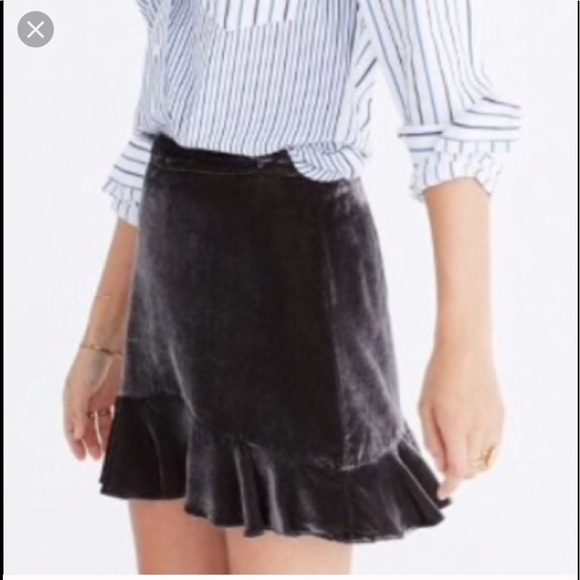 Madewell Gunmetal Silk & Viscose Lined Skirt Size 12 - Picture 1 of 7